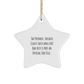 Funny Tax Preparer Gifts from Friends for Men - Star Ornament Christmas Unique - Image 1